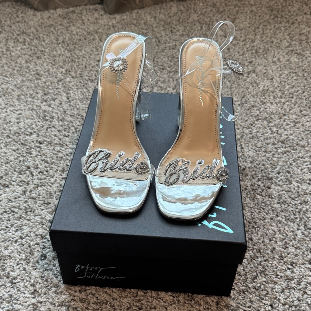 Betsey Johnson Silver Bride Heels